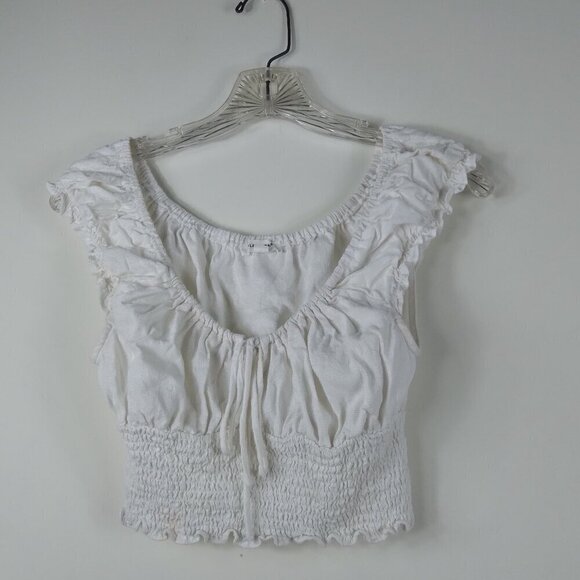 White Ruffled Crop Top - Picture 8 of 8